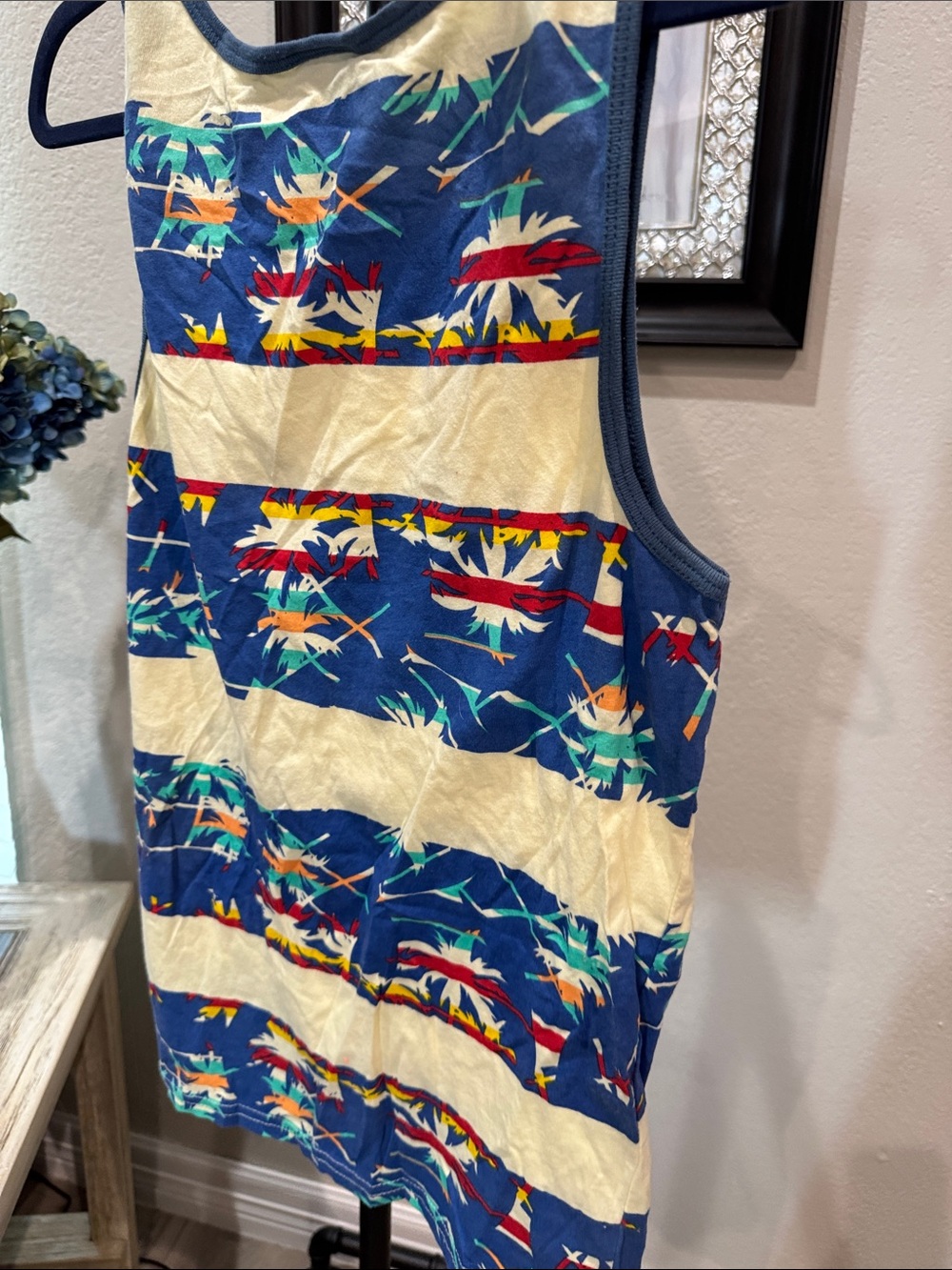 Volcom Striped Tropical Tank Top - Navy & Cream - Picture 3 of 3